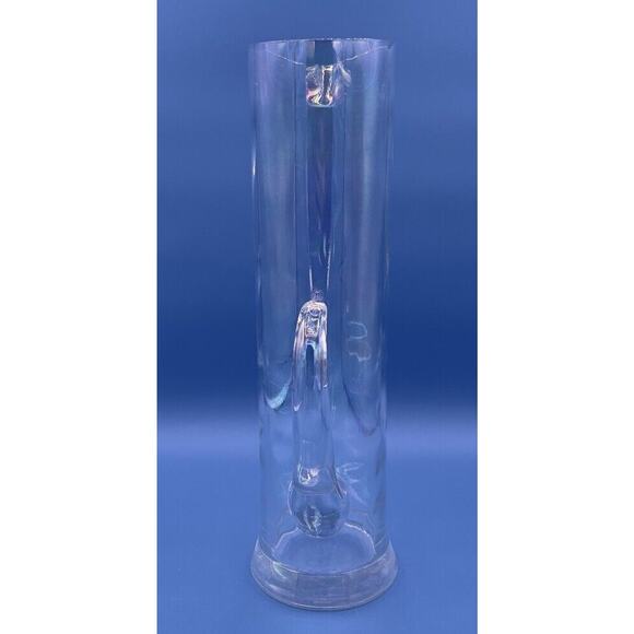 13” West Virginia Glass Draping Pearl Luster Rainbow Iridescent Cocktail Pitcher - Picture 2 of 9